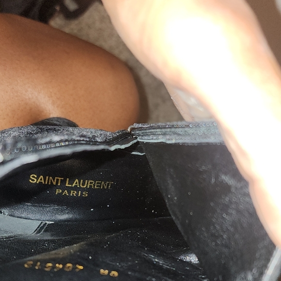 Yves Saint Laurent Black Velvet Ankle Boots - Picture 12 of 14